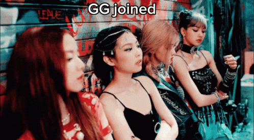 A Group Of Women Sitting Next To Each Other With The Words Gg Joined Written Above Them GIF