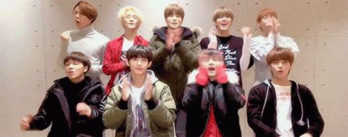 A Group Of Young Men Are Posing For A Picture And One Of Them Is Wearing A Shirt That Says ' Good Night ' GIF