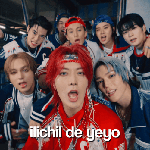 A Group Of Young Men Are Posing For A Picture And One Of Them Says Ilichi De Yeyo GIF