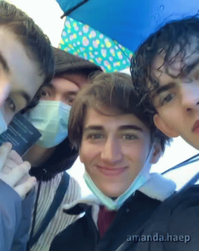 A Group Of Young Men Are Posing For A Picture With The Name Amanda.haep In The Corner GIF