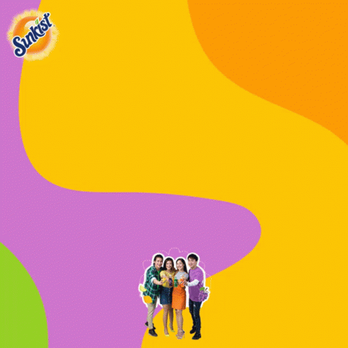 A Group Of Young People Are Holding Up Bottles Of Sunkist GIF