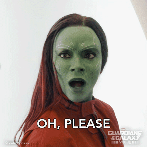 A Guardians Of The Galaxy Poster Has A Surprised Look On The Woman 'S Face GIF