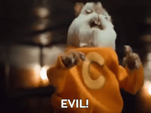 A Guinea Pig Wearing An Orange Sweater With The Letter C On It Is Making A Funny Face . GIF