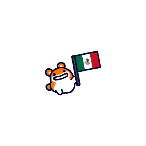 a hamster is holding a mexican flag in its hand