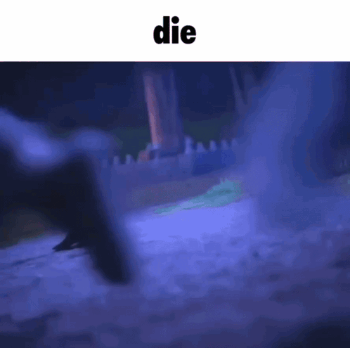 a hamster is walking down a road with the word die above it .