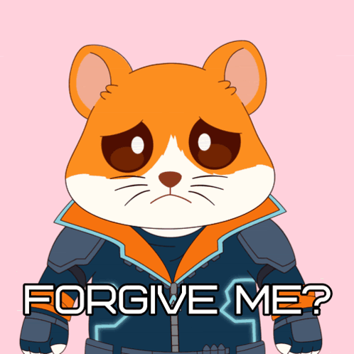 A Hamster With A Sad Look On Its Face And The Words Forgive Me GIF