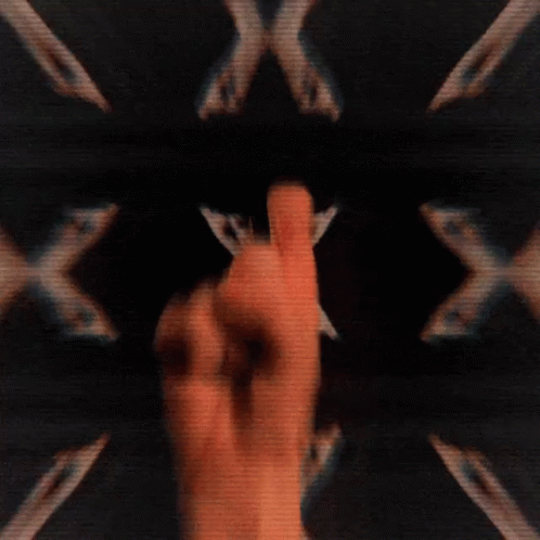 A Hand Giving The Middle Finger With A Kaleidoscope Of Hands In The Background GIF