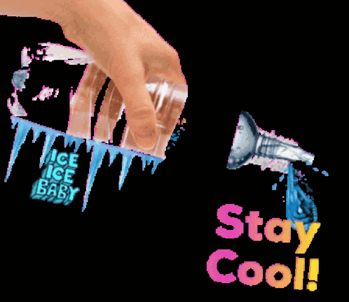 A Hand Holding A Bottle Of Ice Ice Baby GIF