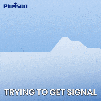 A Hand Holding A Cell Phone With The Word Plus500 On The Screen GIF