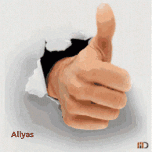 A Hand Is Giving A Thumbs Up And The Name Aliyas Is On The Bottom Right GIF