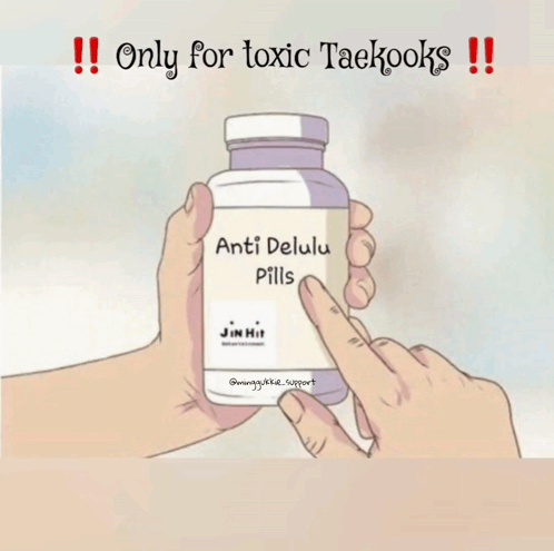 A Hand Is Holding A Bottle Of Anti Delulu Pills GIF