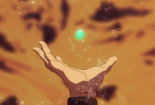 A Hand Is Holding A Glowing Sphere In It 'S Palm GIF