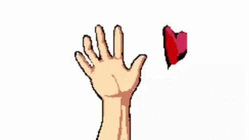 A Hand Is Holding A Red Heart With A Black Arrow Coming Out Of It GIF