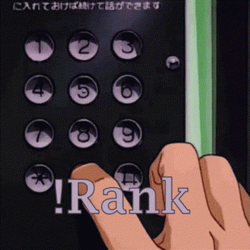 A Hand Is Pressing A Button On A Remote Control That Says Rank GIF