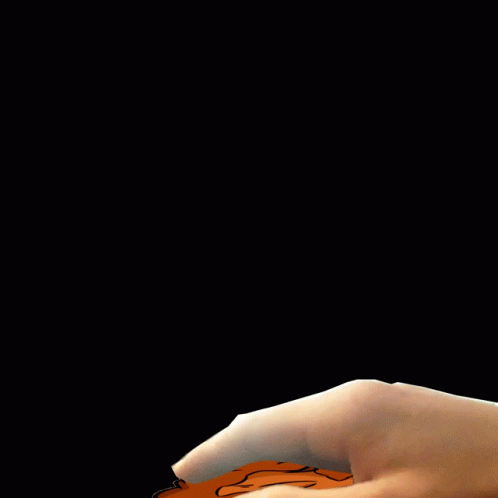 A Hand Is Touching A Cartoon Dog 'S Face With The Letters Sns On It GIF