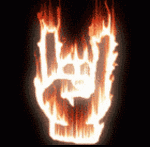 A Hand With A Skull On It Is Burning Brightly GIF