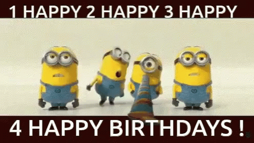 A Happy 2 Happy 3 Happy 4 Happy Birthdays Sign GIF