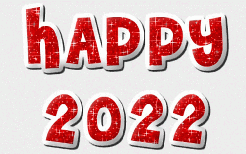 A Happy 2022 Greeting Card With Red Letters GIF
