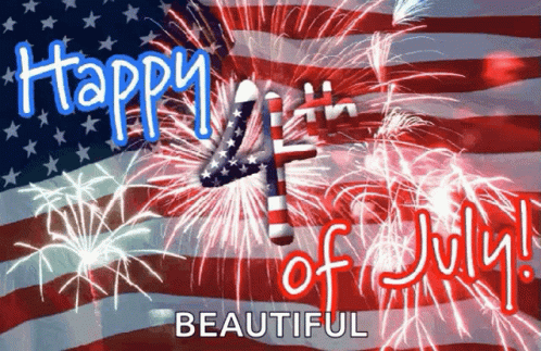 a happy 4th of july beautiful greeting card with fireworks