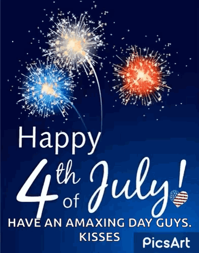 a happy 4th of july greeting card with fireworks