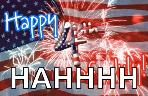 A Happy 4Th Of July Greeting Card With Fireworks GIF