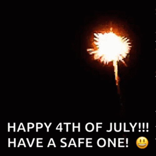 a happy 4th of july message with a fireworks display