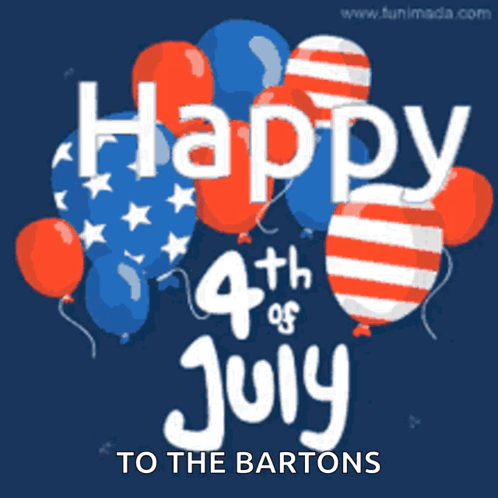 A Happy 4Th Of July To The Bartons Greeting Card GIF