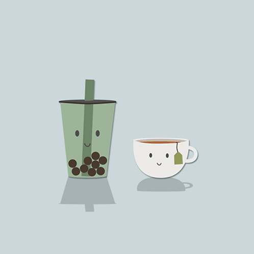 A Happy Best Friends Day Poster With A Cup Of Tea GIF