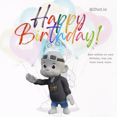 A Happy Birthday Card With A Cartoon Character GIF