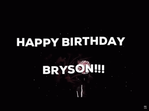 A Happy Birthday Greeting With Fireworks In The Background GIF