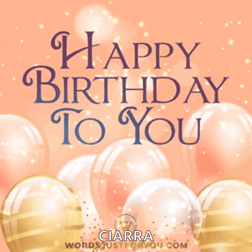 A Happy Birthday To You Card With Balloons In The Background GIF