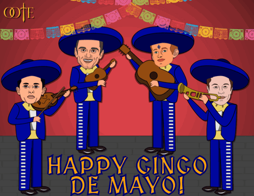 A Happy Cinco De Mayo Greeting Card Featuring Mariachis GIF