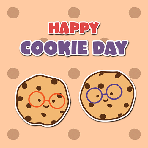 A Happy Cookie Day Greeting Card With Two Cookies GIF