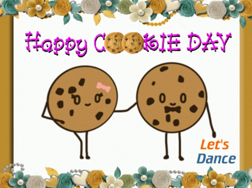 A Happy Cookie Day Greeting Card With Two Cookies GIF