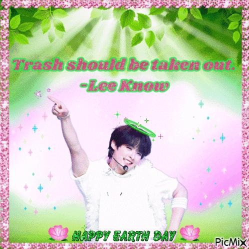 A Happy Earth Day Card With A Picture Of A Boy GIF