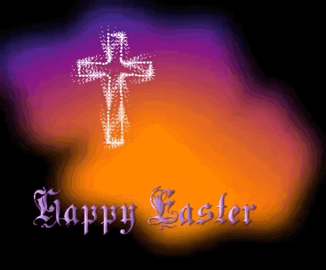 A Happy Easter Card With A Cross On It GIF