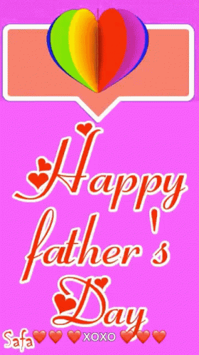 A Happy Father 'S Day Card With A Rainbow Heart GIF