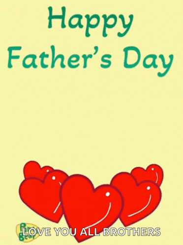A Happy Father 'S Day Greeting Card With A Bear Holding Hearts GIF