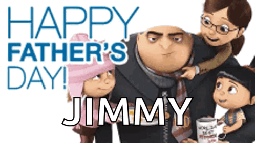 A Happy Father 'S Day Greeting Card With A Despicable Me Family GIF