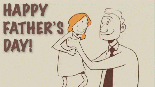A Happy Father 'S Day Greeting Card With A Man And A Woman GIF