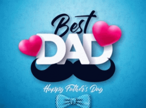 A Happy Father 'S Day Greeting Card With A Mustache And Bow Tie GIF