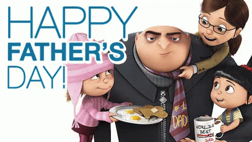 A Happy Father 'S Day Greeting Card With Despicable Me Characters On It GIF