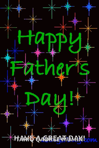 A Happy Father 'S Day Greeting Card With Rainbow Colored Stars GIF