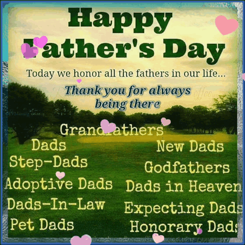 A Happy Father 'S Day Message With A Picture Of Trees GIF