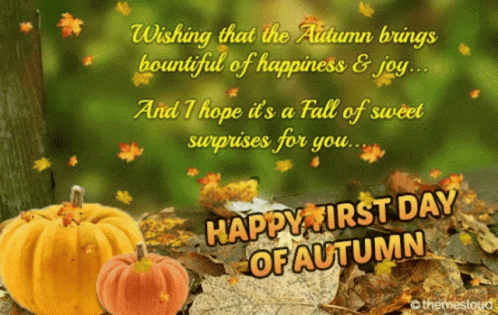 A Happy First Day Of Autumn Greeting Card GIF