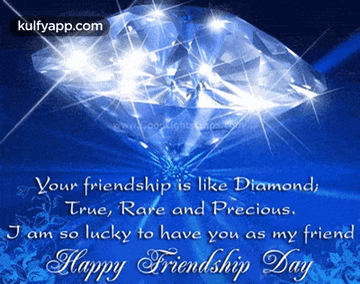A Happy Friendship Day Card With A Diamond On It GIF