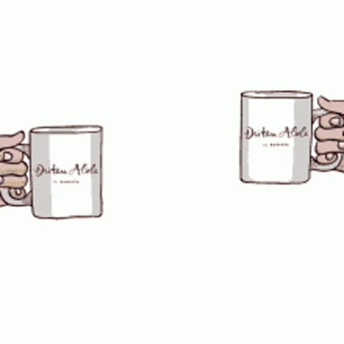 A Happy Friendship Day Sticker With Two Hands Holding Coffee Cups GIF