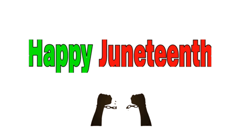 A Happy Juneteenth Sign With A Silhouette Of A Person Chained GIF