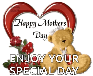A Happy Mother 'S Day Card With A Teddy Bear GIF