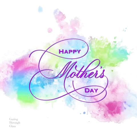 A Happy Mother 'S Day Greeting Card With A Colorful Background GIF